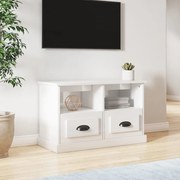 vidaXL Comodă TV, alb extralucios, 80x35x50 cm, lemn prelucrat
