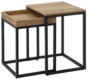 Set de 2 măsuțe laterale ELDUR maro/negru
