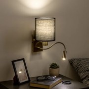 Lampă LED de perete Brilagi NUBILA 1xE27/25W/230V + LED/3W alamă/negru