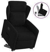 vidaXL Fotoliu rabatabil cu ridicare pe verticală, negru, textil