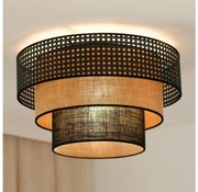 Brilagi - Lustr DAKOTA LUNETA 1xE27/15W/230V pr. 45 cm negru/ratan