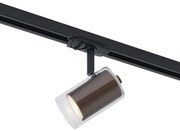 Spot modern bronz închis cu sticlă transparentă pentru sistem de șină monofazat - Iconic Lloyd