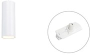 Lampă suspendată de design albă, incl. adaptor de șină monofazat - Iconic Tubo