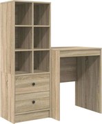 vidaXL Birou cu sertar 2 pcs Stejar Sonoma
