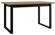 Masă sufragerie extensibilă Elarna 80 x 140 180 III (Stejar grandson + Negru) (pentru 4-8 persoane). 1105373