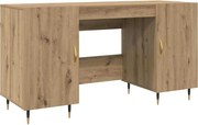 vidaXL Birou cu raft stejar artizanal 140 x 50 x 75 cm Lemn compozit