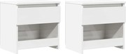 vidaXL Noptiere, 2 buc., alb extralucios, 40x30x39 cm, lemn prelucrat