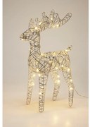Ren de Crăciun luminos Silver, 37 x 24 cm, 30micro LED, cu baterii