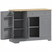 HOMCOM Bufet de bucătărie Dulap de bucătărie cu 3 rafturi pe ușă Sertar Rafturi reglabile pentru dining 105x40x83 cm Gri | Aosom Romania