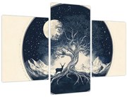 Tablou – Arbore magic cu cerb I. (90x60 cm)