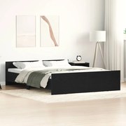 vidaXL Cadru pat fără saltea, stejar negru, 160x200 cm, lemn prelucrat
