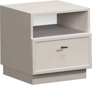 Noptieră cu sertar Lorini 45 cm - cașmir / mâner negru T-bar