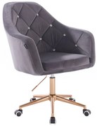 HR830K Scaun Catifea Grafit cu Bază Aurie