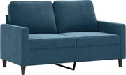 vidaXL Canapea cu 2 locuri, albastru, 120 cm, catifea