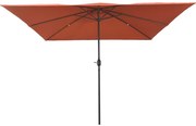 vidaXL Parasol de Grădină Roșu și Negru 295 x 295 x 245 cm