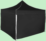 Pavilion de grădină 3x3m – din aluminiu, Negru, 4 pereţi laterali