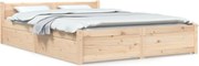 vidaXL Cadru de pat cu sertare King Size, 150x200 cm
