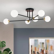 Lustra aplicata design modern SNOWWHITE 6L negru/auriu