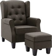 vidaXL Fotoliu cu taburet pentru picioare, gri taupe, material textil