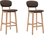 vidaXL Scaune de bar, 2 buc., maro, material textil