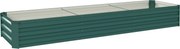 Outsunny Pat de grădină dreptunghiular, pat de grădină ridicat din oțel galvanizat, fund deschis, 240 x 60 x 30 cm, verde | Aosom Romania