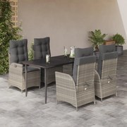 vidaXL Set mobilier de grădină cu perne, 5 piese gri deschis poliratan