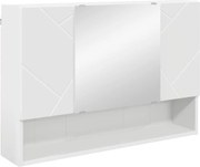 vidaXL Dulap cu oglindă Pe perete Alb 80 x 17 x 55 cm Lemn compozit