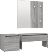 vidaXL Set de mobilier pentru hol, gri sonoma, lemn prelucrat