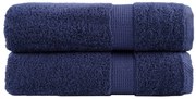 vidaXL Prosoape de mâini premium SOLUND 2buc bleumarin 50x100cm 600gsm
