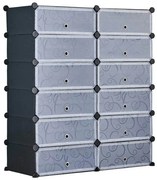 Dulap tip pantofar modular din plastic-negru