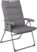Outsunny Scaun de Camping Pliabil cu Spătar Înalt Reglabil în 5 Poziții și Buzunare Laterale, 66x58x105 cm, Gri Deschis | Aosom Romania