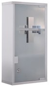 HOMCOM Dulap pentru Medicamente, Design Modern, Sticlă și Oțel, cu Ușă și 2 Chei, 48x25cm | Aosom Romania