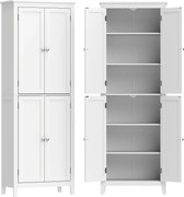 HOMCOM Dulap De Baie Slim Cu 2 Uși, Rafturi Reglabile, MDF, Metal, 60x30x170 cm, Alb | Aosom Romania