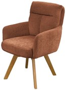 Set de 2 scaune pivotante picioare din lemn Big George maro ruginiu