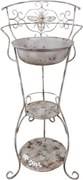 Lavoar decorativ de gradina, alb, din metal, aspect vintage, Abeille