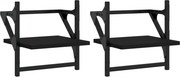 vidaXL Rafturi de perete cu bare, 2 buc, negru, 30x25x30 cm