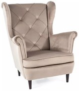 Fotoliu Lady velvet bej inchis/wenge Blu40