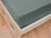 Cearceaf jersey pentru patut copii gri-verde 70 x 140 cm