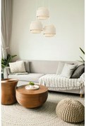 Lustră suspendată pe cablu BOHO 3xE27/60W/230V crem/jută