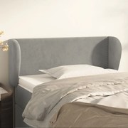vidaXL Tăblie de pat cu aripioare gri deschis 93x23x78/88 cm catifea