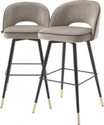 Set de 2 scaune de bar design modern Cliff, greige 113711 HZ