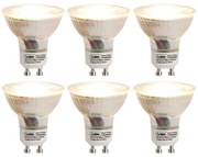 Set de 6 becuri LED cu 3 trepte de intensitate, cu lumina calda, GU10 5W 380lm 2000-2700K
