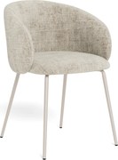 MAZZONI EXPORT CLARA Bej (țesătură Juto 4)/picioare bej-gri (cașmir) - SCAUN MODERN ADÂNC TAPIȚAT PENTRU SALON/LIVING/BIROU LOFT