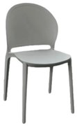 Set 4 scaune TONDO -POLIPROPILENA-HORECA - GRI - 4 BUCATI