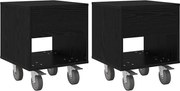 vidaXL Noptieră 2 pcs Stejar Negru 40,5 x 40 x 48 cm Lemn compozit