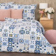 Lenjerie pat 4Home Azul bumbac creponat, 160 x 200 cm, 70 x 80 cm