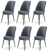 Set de scaune de sufragerie Dexa Fume, 6 buc., 6 buc.
