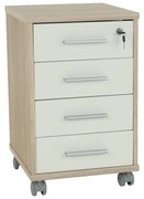 Dulapior de birou cu cheie, stejar sonoma alb, JOHAN 2 NEW 12