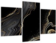 Tablou - Marmură negru - auriu (90x60 cm)