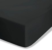 Cearceaf negru din bumbac percale cu elastic 150x200 cm Easy Iron Percale – Catherine Lansfield
